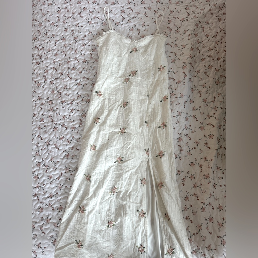 Elegant Floral White Dress